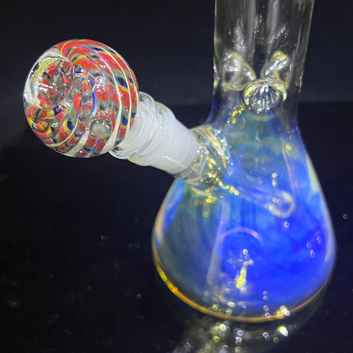 10" Fume Beaker Bong + Pull Slide Combo Glass Pipe TG   