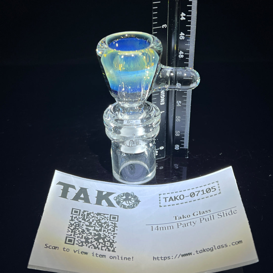 14mm Party Pull Slide Glass Pipe Tako Glass   