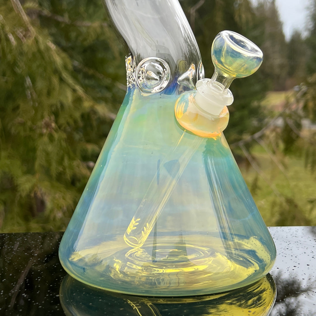 18" Fumed Zig Zag Beaker Bong Glass Pipe Mary Jane's Glass