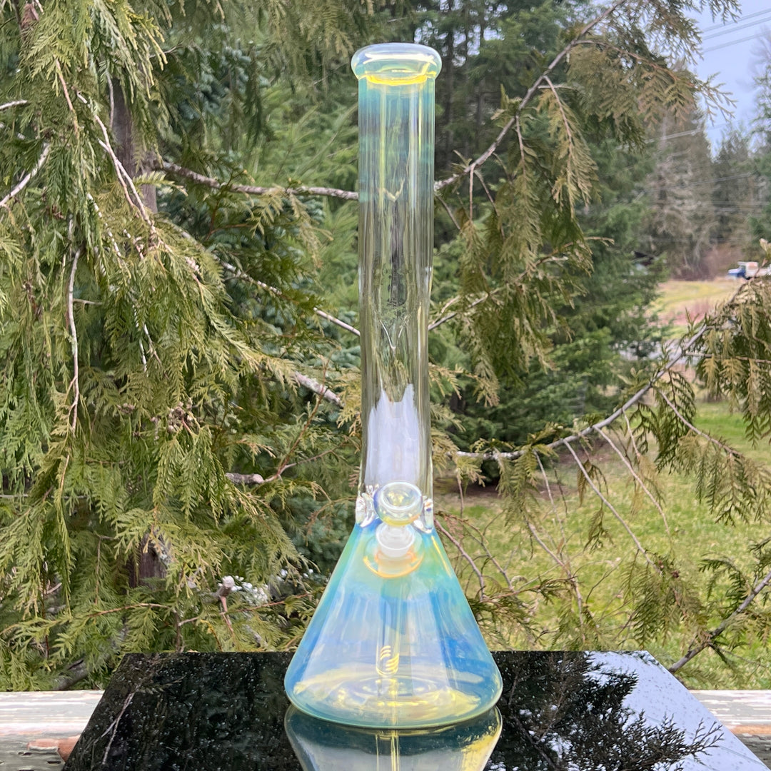 18" Fumed Zig Zag Beaker Bong Glass Pipe Mary Jane's Glass