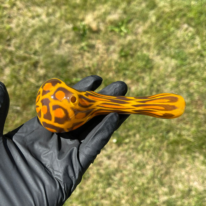 Leopard Pipe Glass Pipe Hoffman Glass   