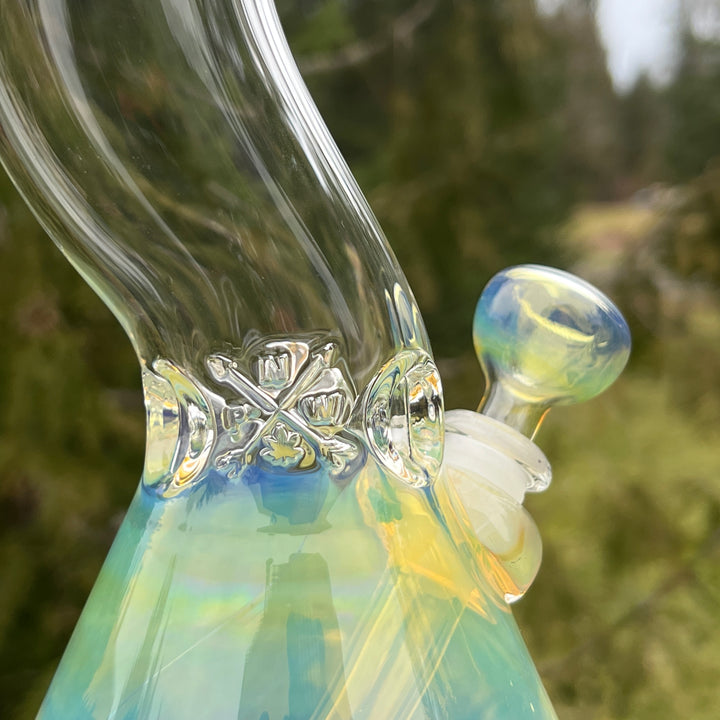 18" Fumed Zig Zag Beaker Bong Glass Pipe Mary Jane's Glass