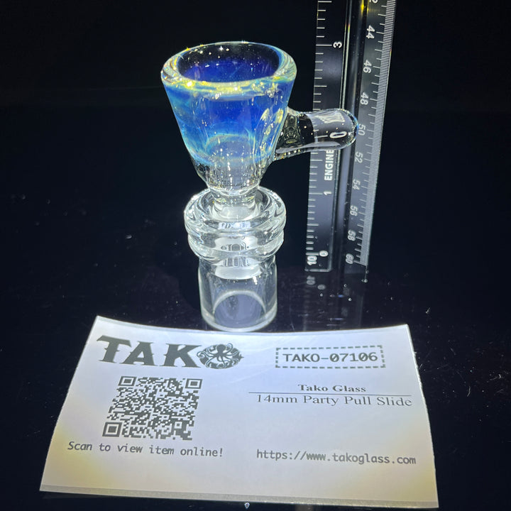 14mm Party Pull Slide Glass Pipe Tako Glass   