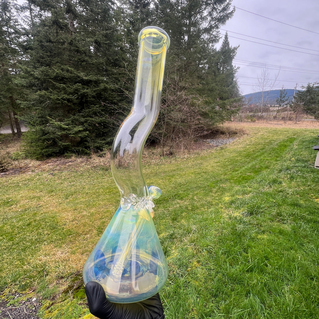 18" Fumed Zig Zag Beaker Bong Glass Pipe Mary Jane's Glass