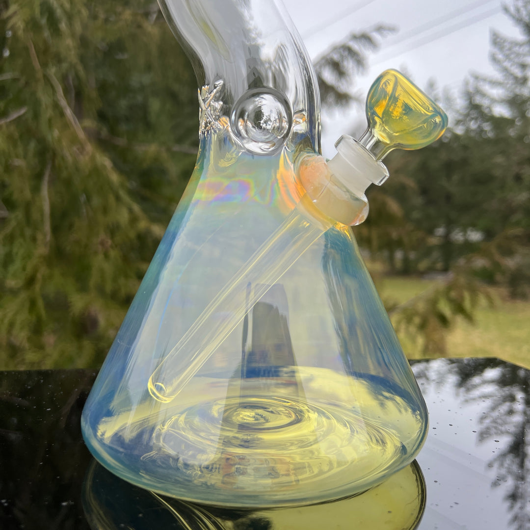 18" Fumed Zig Zag Beaker Bong Glass Pipe Mary Jane's Glass