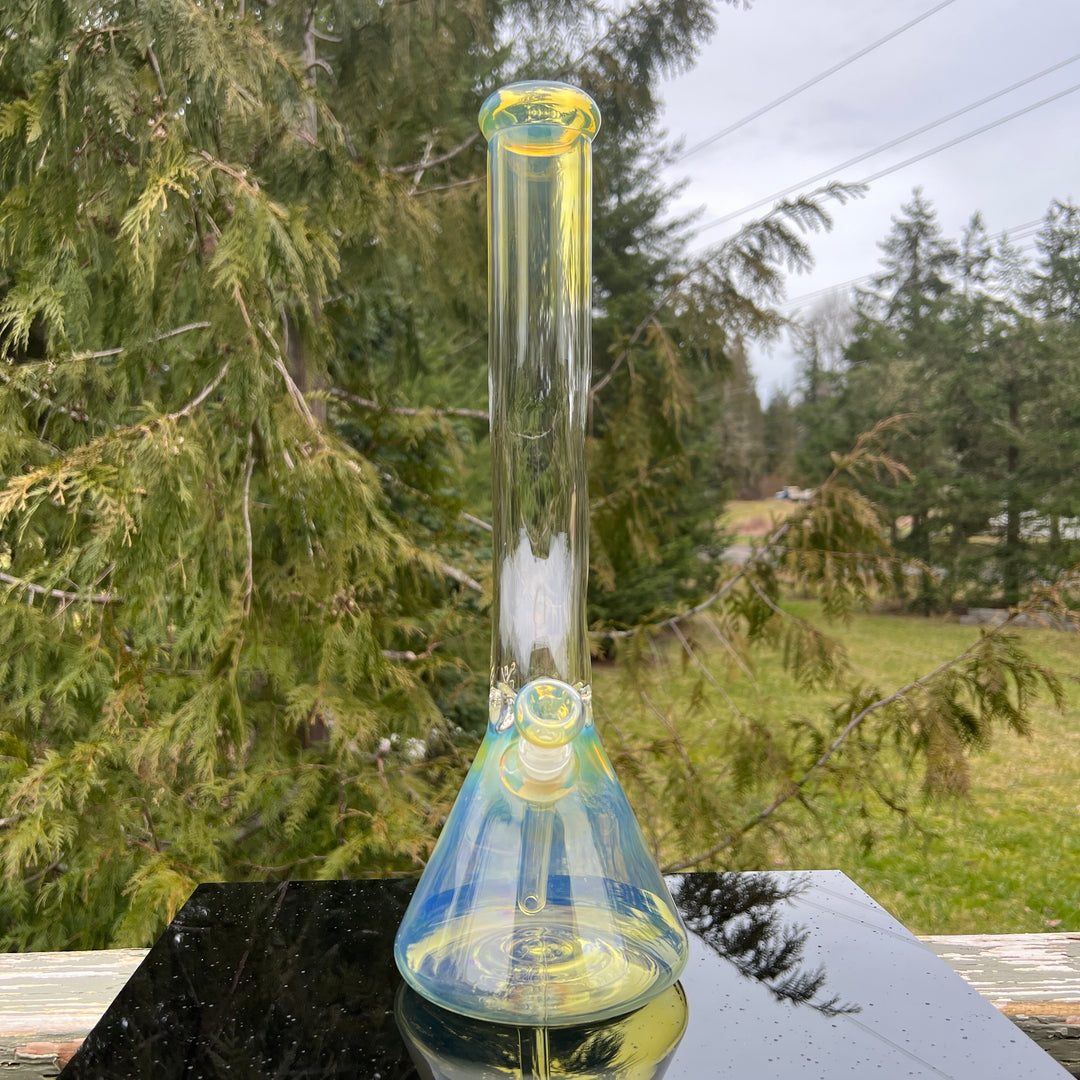 18" Fumed Zig Zag Beaker Bong Glass Pipe Mary Jane's Glass