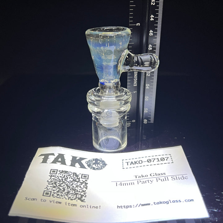 14mm Party Pull Slide Glass Pipe Tako Glass   