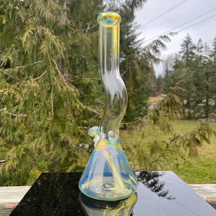 18" Fumed Zig Zag Beaker Bong Glass Pipe Mary Jane's Glass