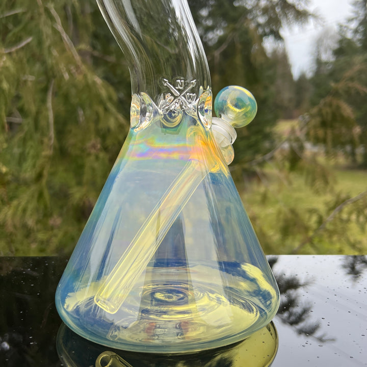 18" Fumed Zig Zag Beaker Bong Glass Pipe Mary Jane's Glass