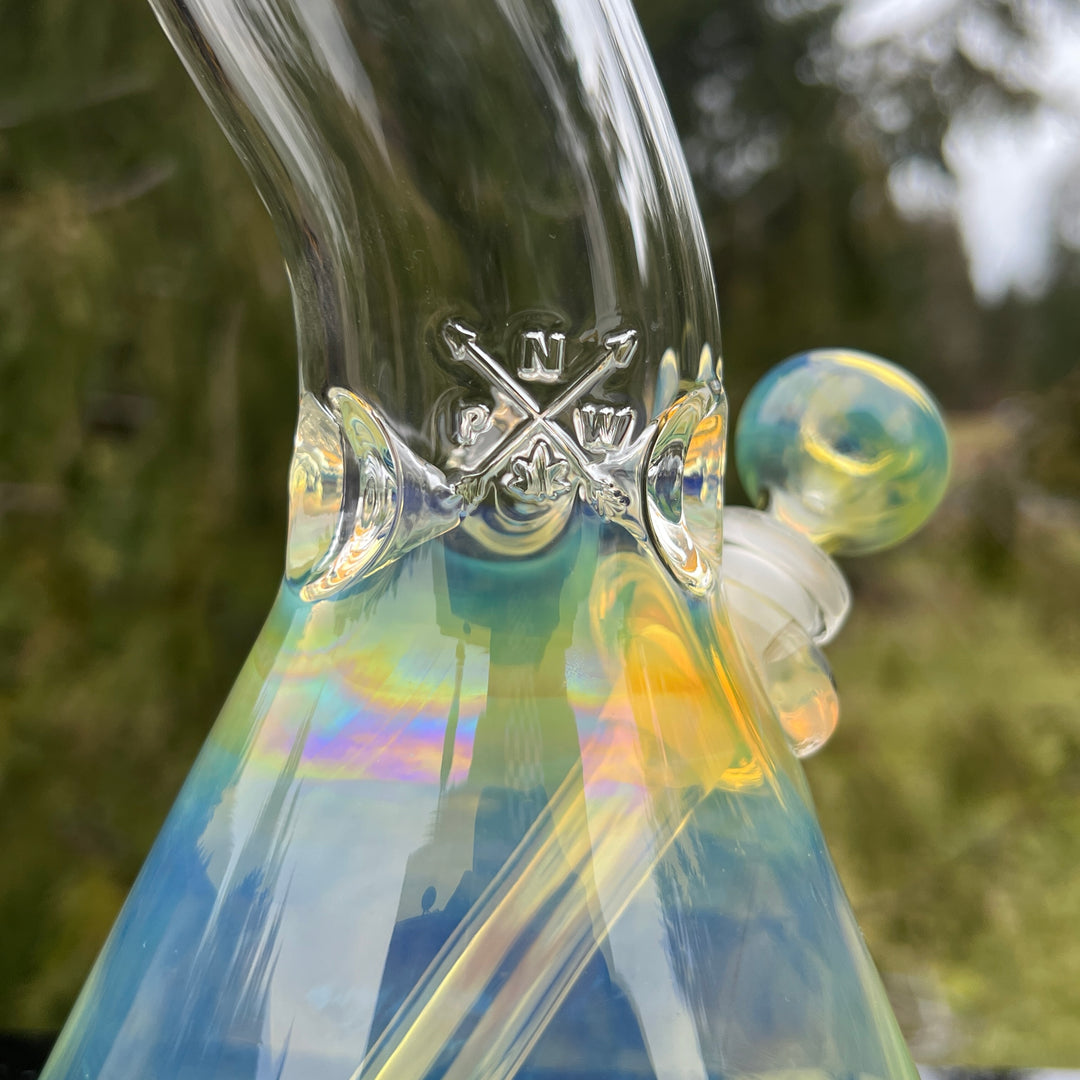 18" Fumed Zig Zag Beaker Bong Glass Pipe Mary Jane's Glass