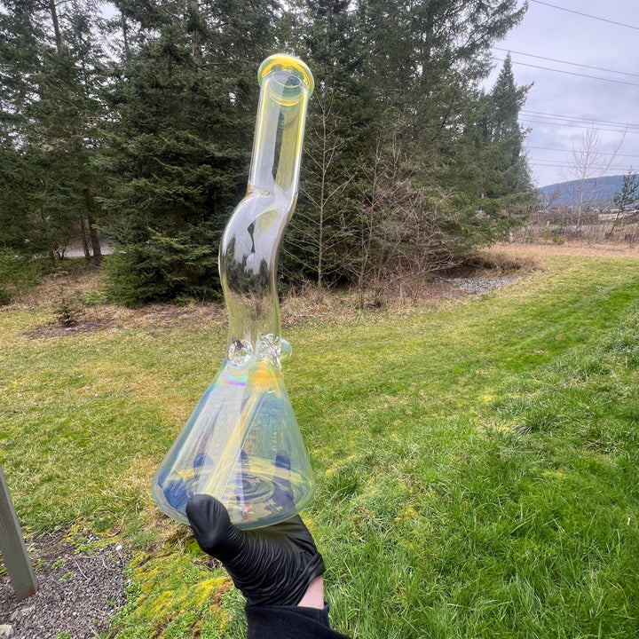 18" Fumed Zig Zag Beaker Bong Glass Pipe Mary Jane's Glass