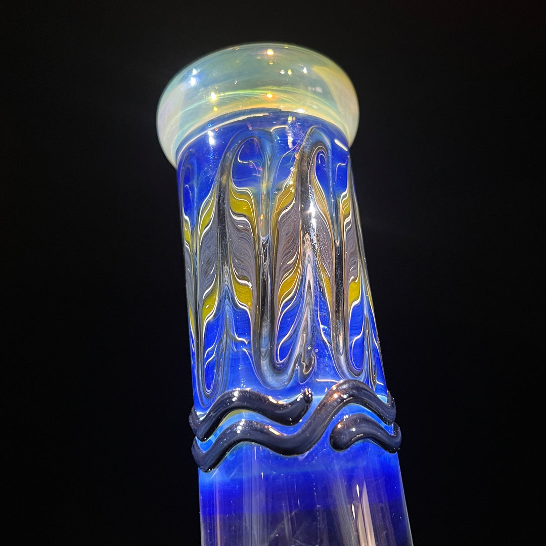 15" Fumed Bent Neck Color Rake Beaker Bong Glass Pipe Mary Jane's Glass