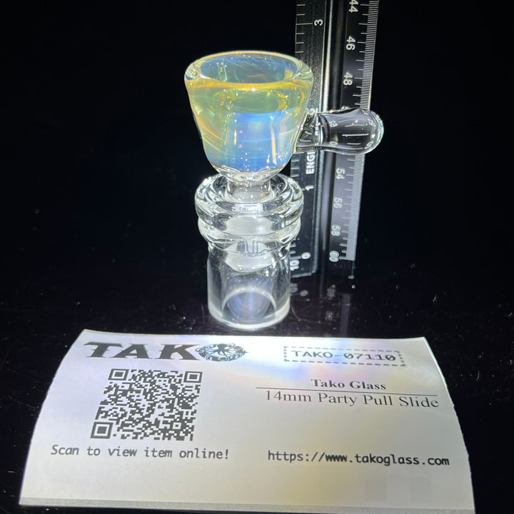 14mm Party Pull Slide Glass Pipe Tako Glass   