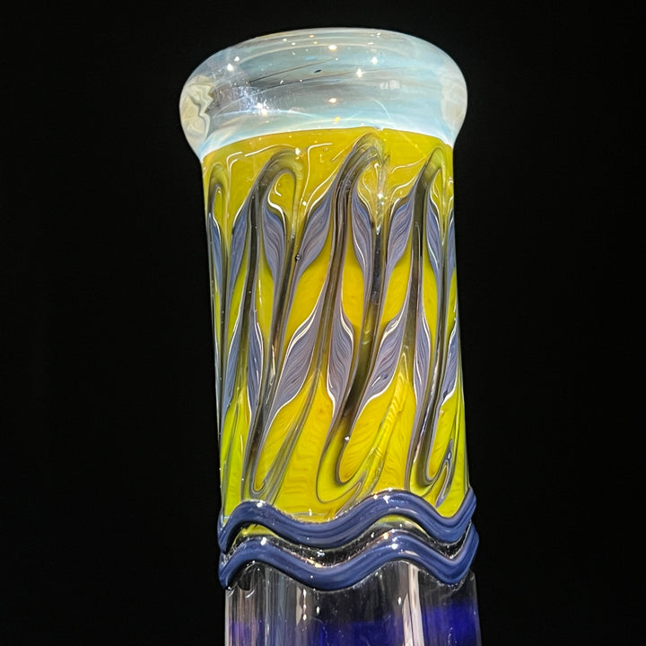 15" Fumed Bent Neck Color Rake Beaker Bong Glass Pipe Mary Jane's Glass