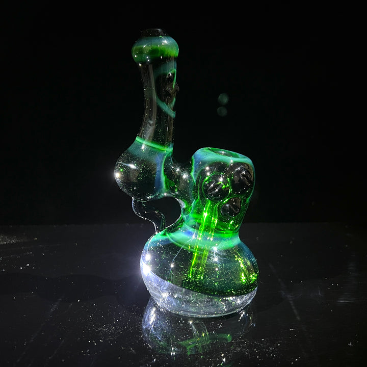 Exp Green Marble Bubbler Glass Pipe Sable Haze   