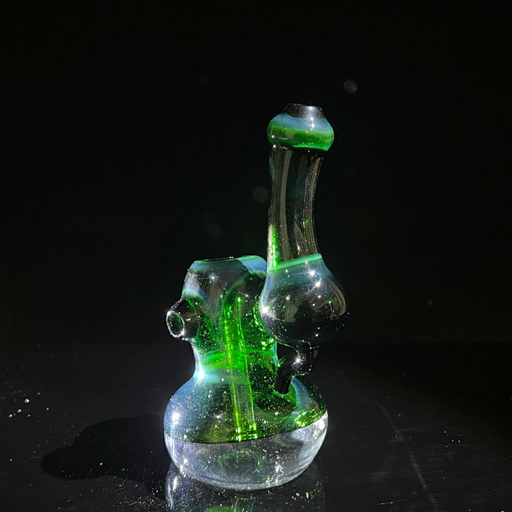 Exp Green Marble Bubbler Glass Pipe Sable Haze   