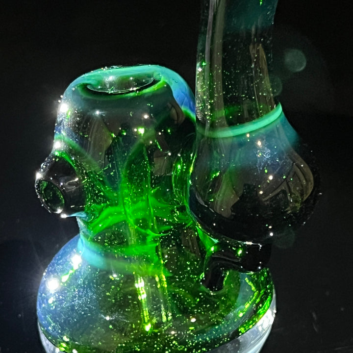 Exp Green Marble Bubbler Glass Pipe Sable Haze   