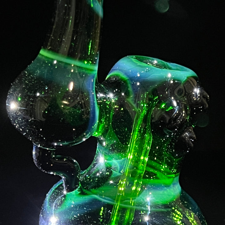 Exp Green Marble Bubbler Glass Pipe Sable Haze   