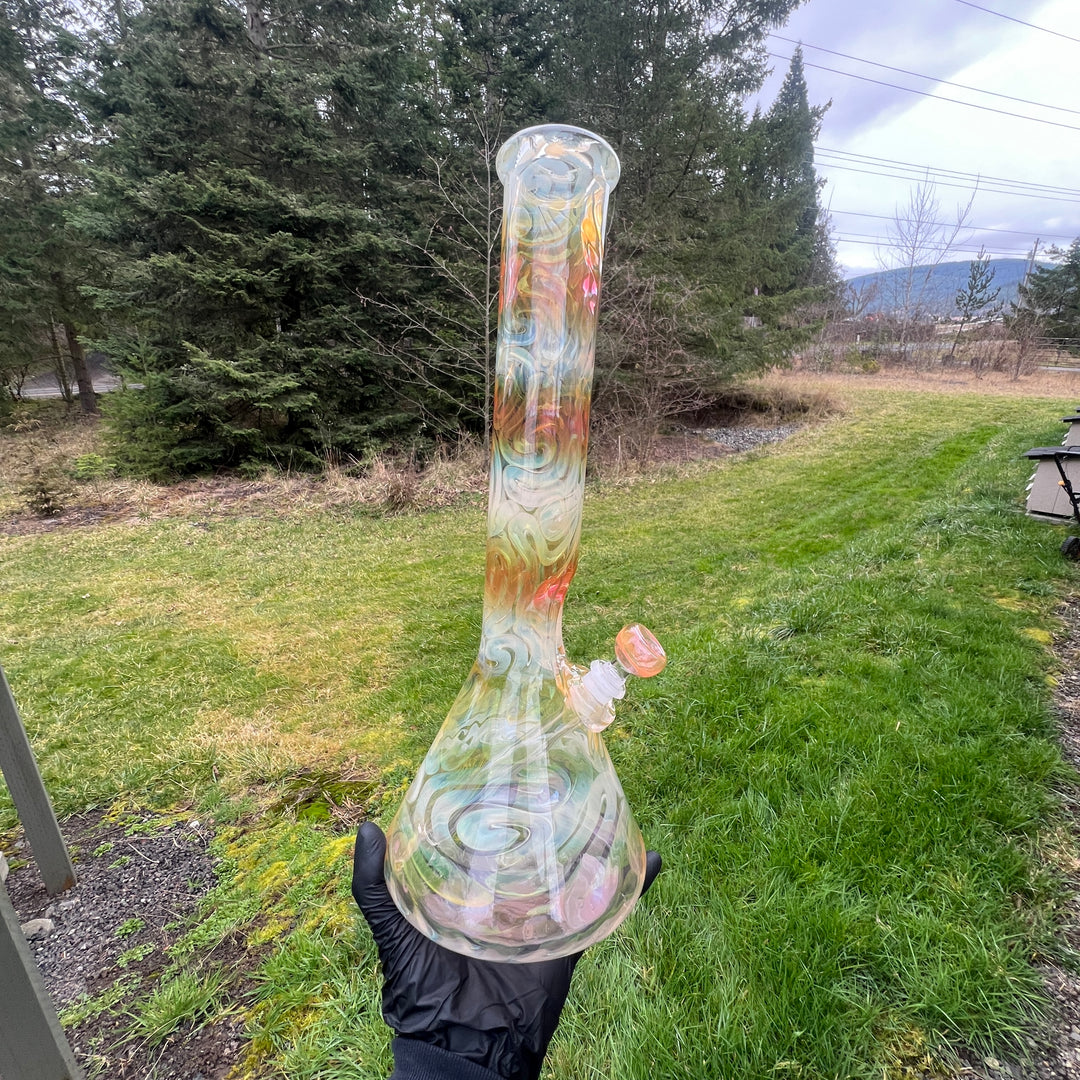 15" Fumed Swirling Beaker Bong Glass Pipe Mary Jane's Glass