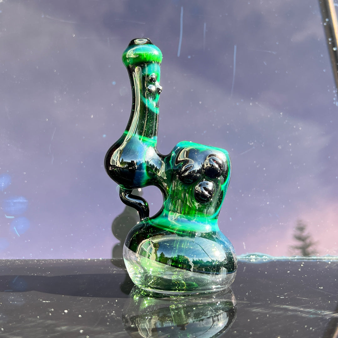 Exp Green Marble Bubbler Glass Pipe Sable Haze   