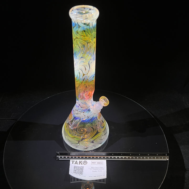 15" Fumed Swirling Beaker Bong Glass Pipe Mary Jane's Glass