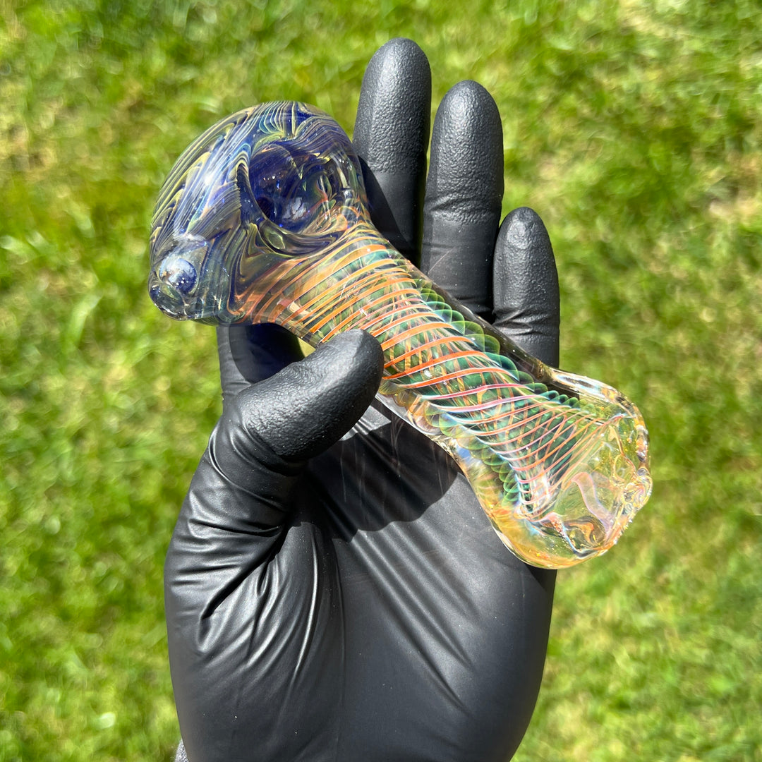 Fumed Swirl Pipe Glass Pipe TG   