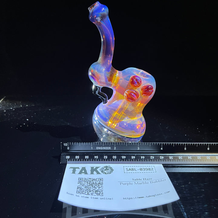 Purple Marble Bubbler Glass Pipe Sable Haze   