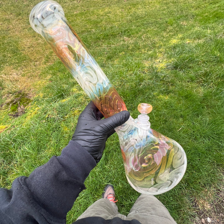 15" Fumed Swirling Beaker Bong Glass Pipe Mary Jane's Glass