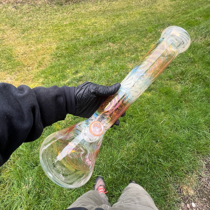 15" Fumed Swirling Beaker Bong Glass Pipe Mary Jane's Glass