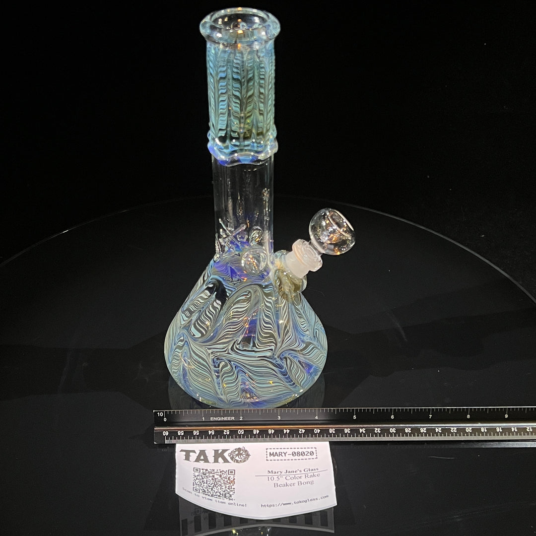 10.5" Color Rake Beaker Bong Glass Pipe Mary Jane's Glass