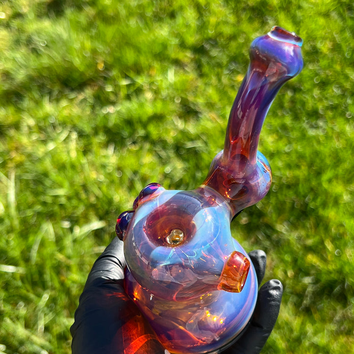 Purple Marble Bubbler Glass Pipe Sable Haze   