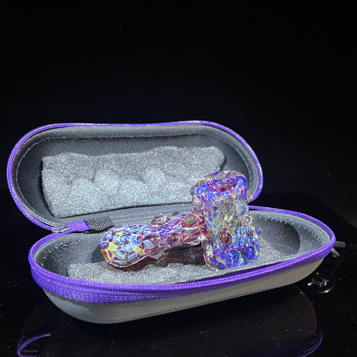 Purple Marble Hammer + Case Combo Glass Pipe TG   