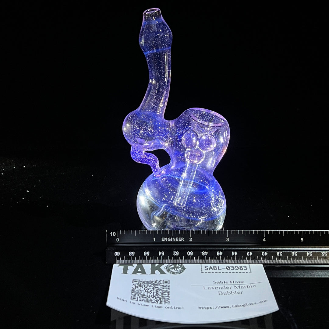 Lavender Marble Bubbler Glass Pipe Sable Haze   