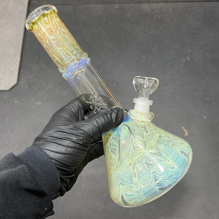 10.5" Color Rake Beaker Bong Glass Pipe Mary Jane's Glass