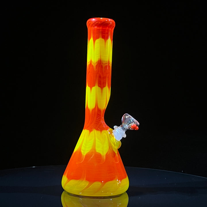 11" Colombian Red Beaker Bong Glass Pipe Mary Jane's Glass