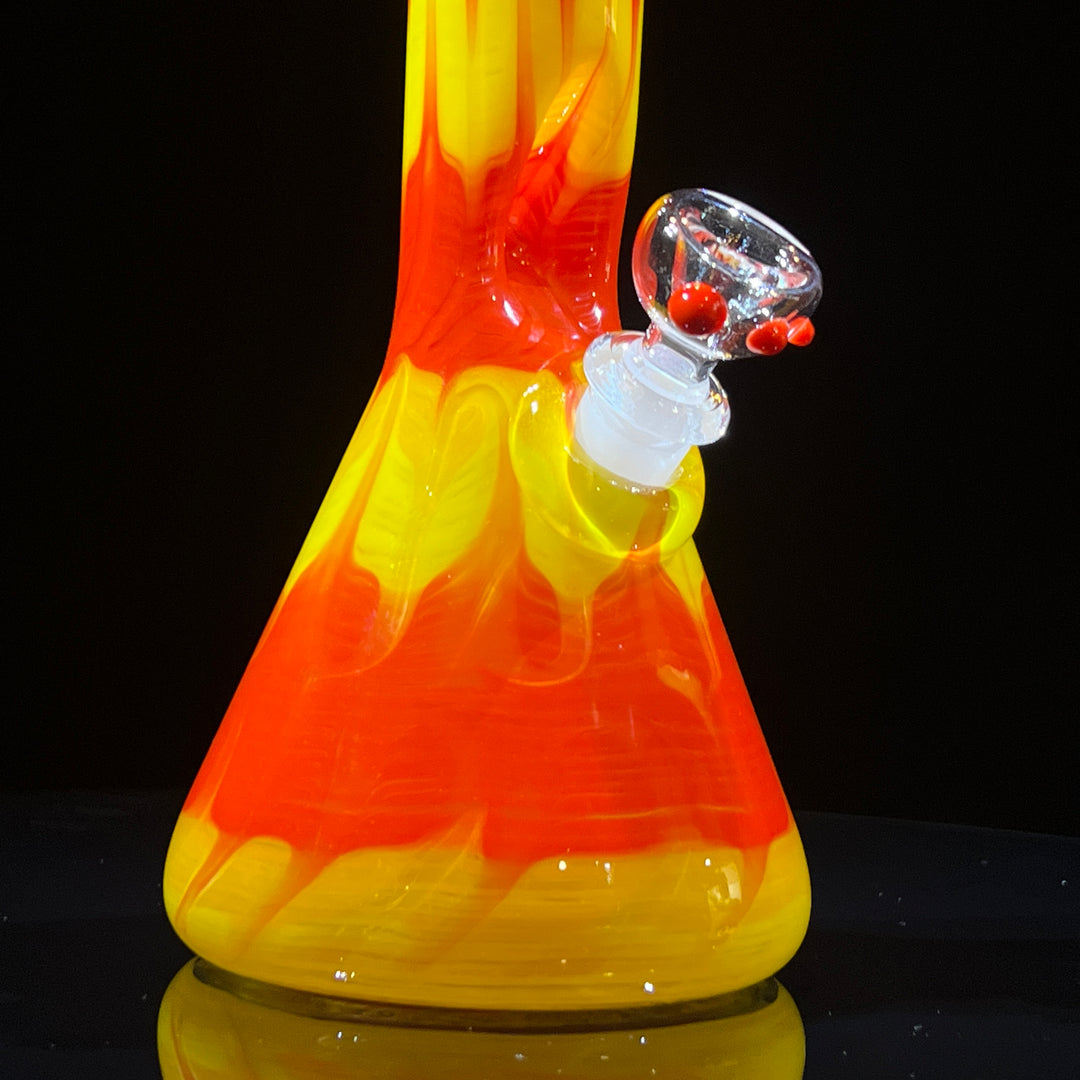 11" Colombian Red Beaker Bong Glass Pipe Mary Jane's Glass