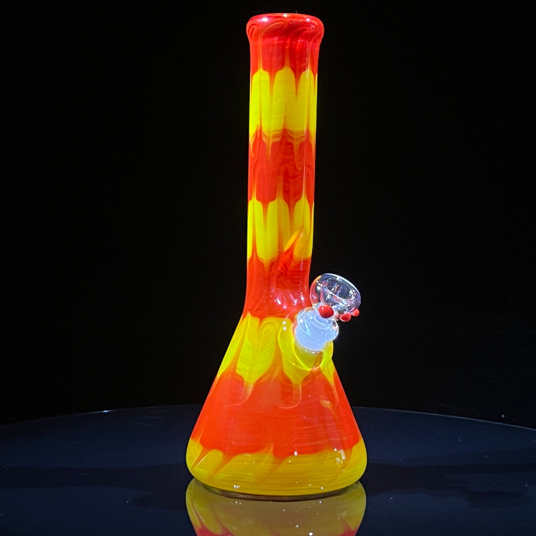 11" Colombian Red Beaker Bong Glass Pipe Mary Jane's Glass