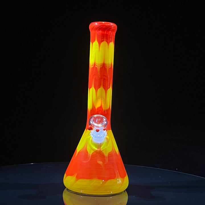 11" Colombian Red Beaker Bong Glass Pipe Mary Jane's Glass