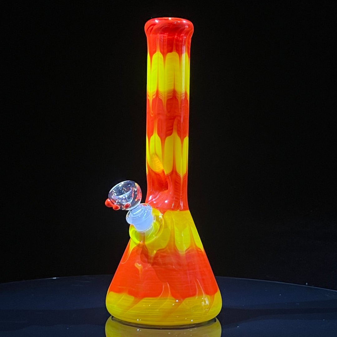 11" Colombian Red Beaker Bong Glass Pipe Mary Jane's Glass