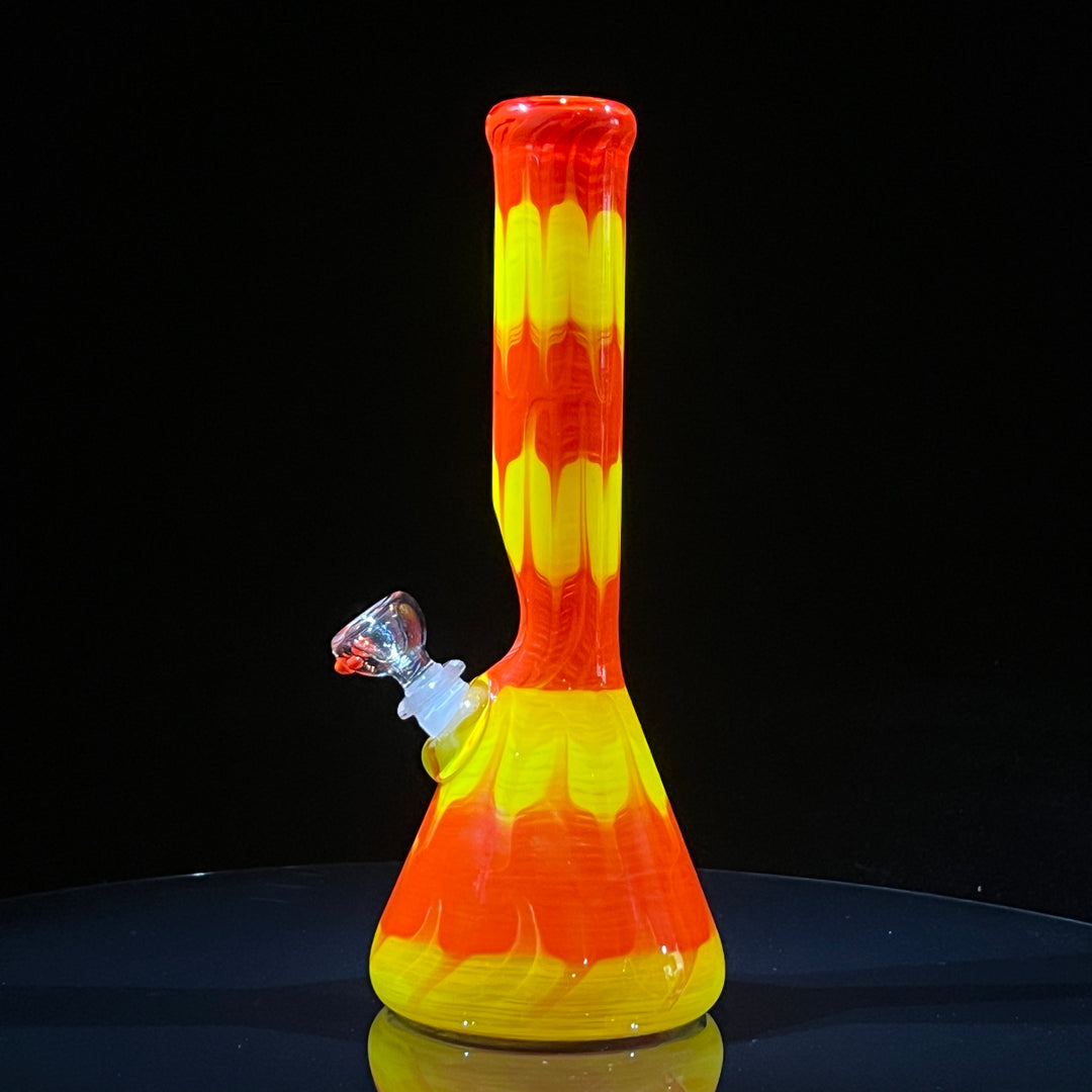 11" Colombian Red Beaker Bong Glass Pipe Mary Jane's Glass