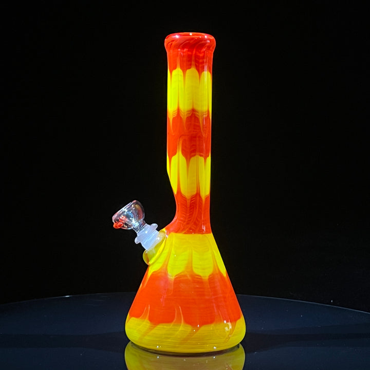 11" Colombian Red Beaker Bong Glass Pipe Mary Jane's Glass