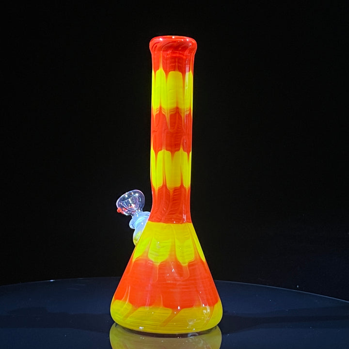 11" Colombian Red Beaker Bong Glass Pipe Mary Jane's Glass