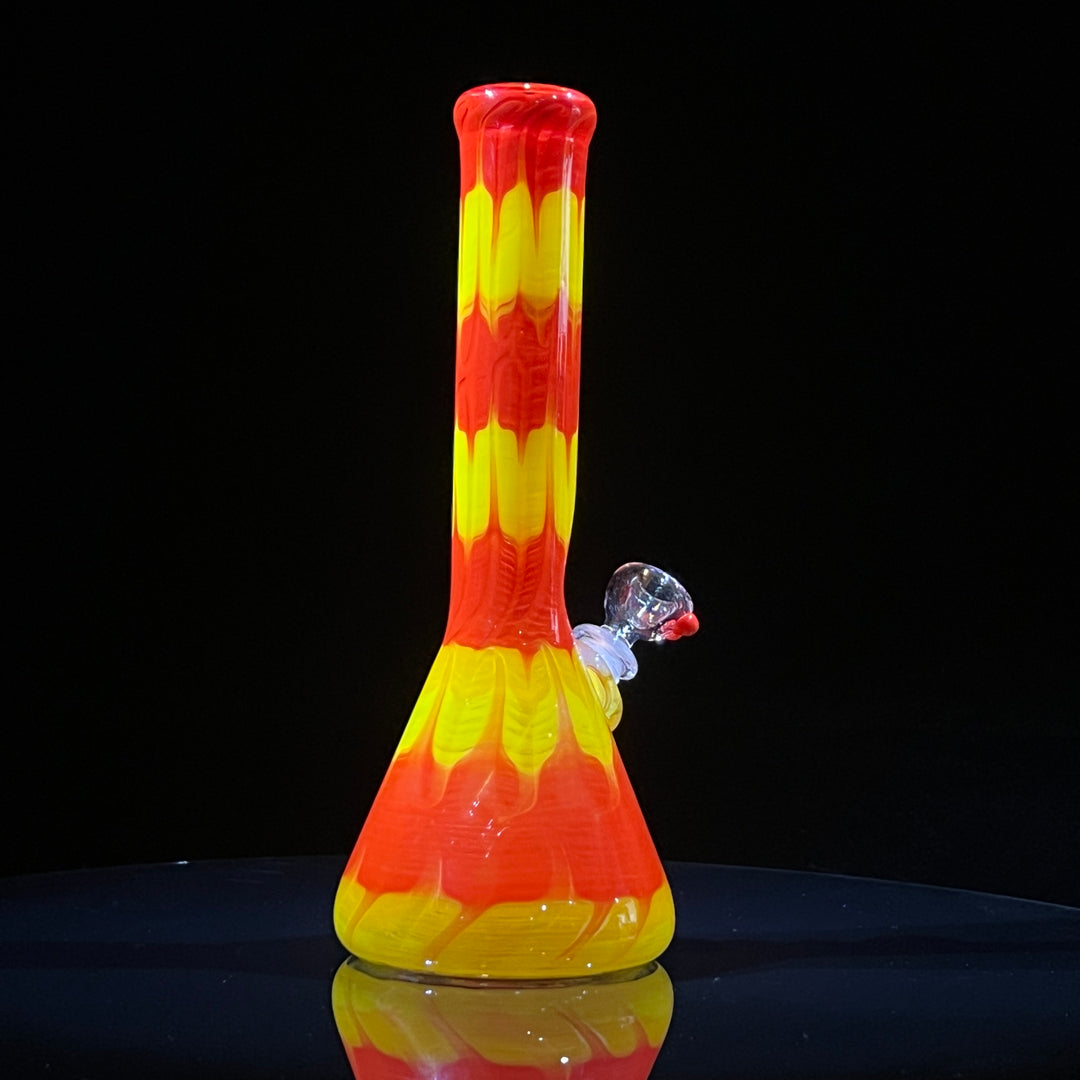 11" Colombian Red Beaker Bong Glass Pipe Mary Jane's Glass