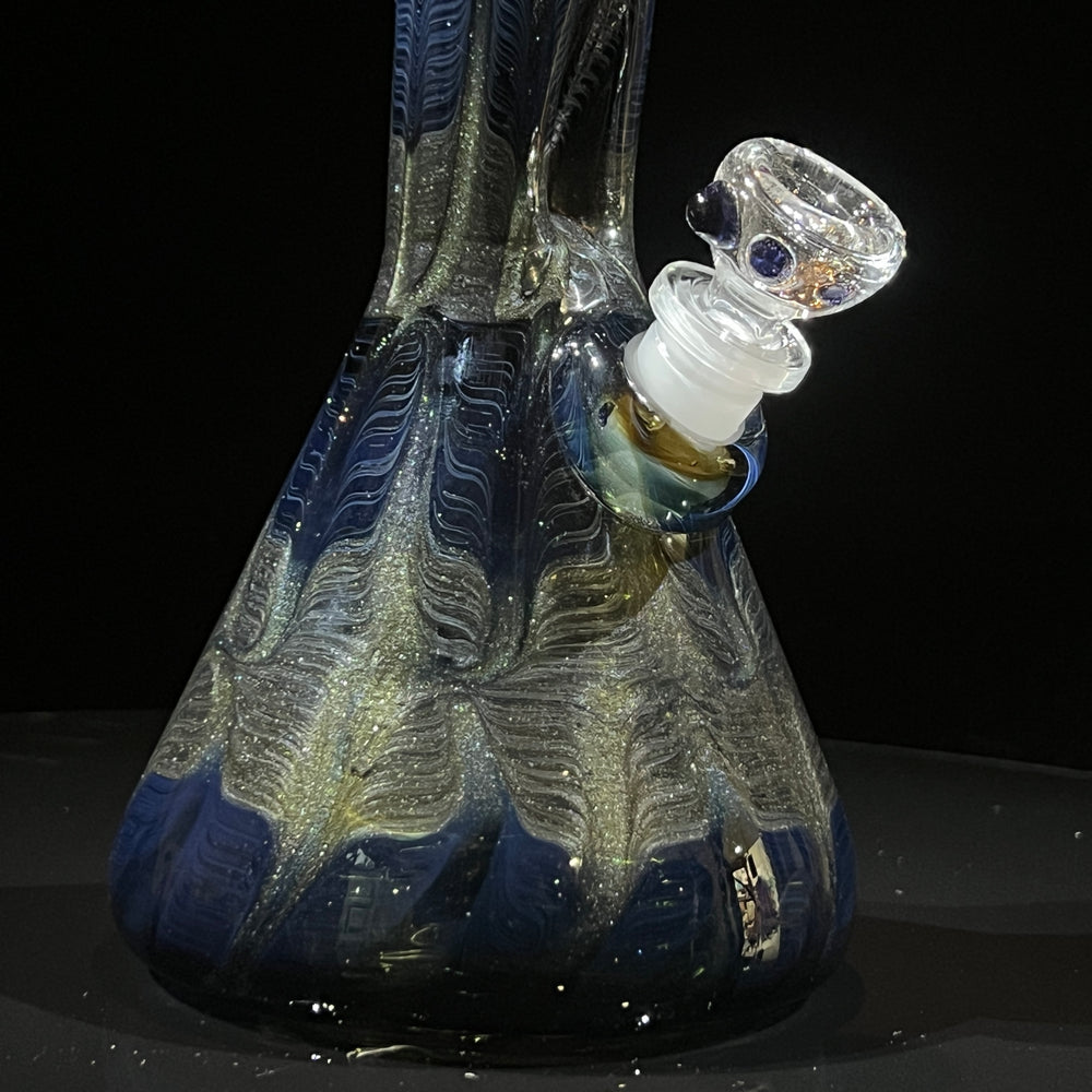 11" Midnight Sparkle Beaker Bong Glass Pipe Mary Jane's Glass