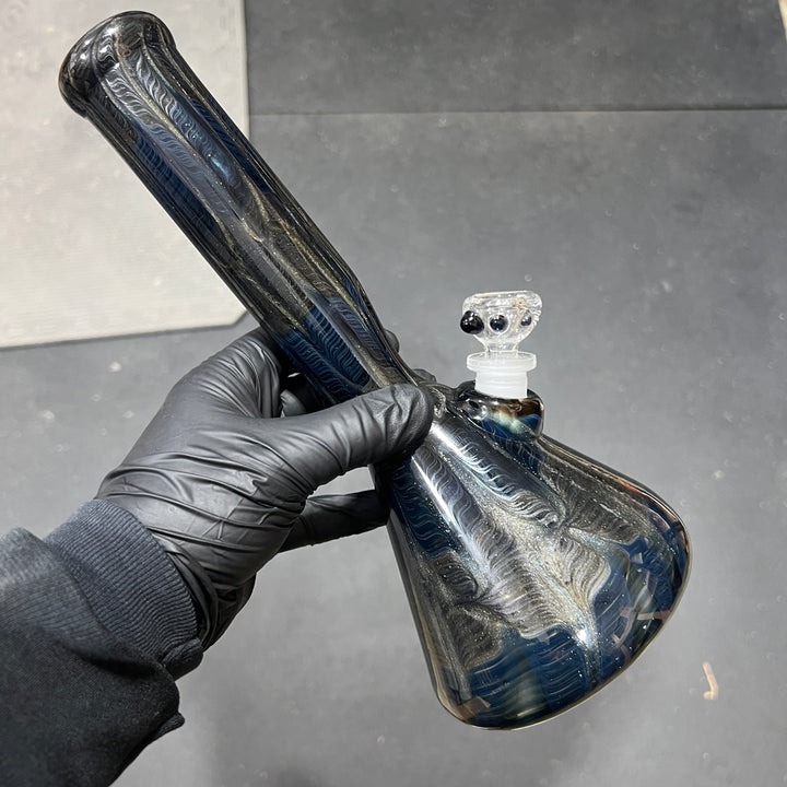 11" Midnight Sparkle Beaker Bong Glass Pipe Mary Jane's Glass