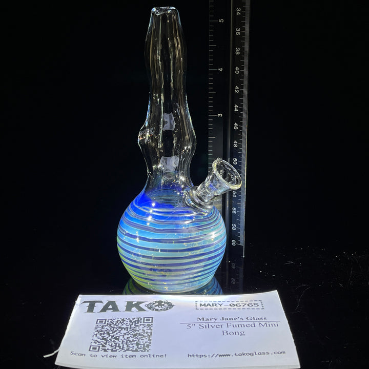 5" Silver Fumed Mini Bong Glass Pipe Mary Jane's Glass   