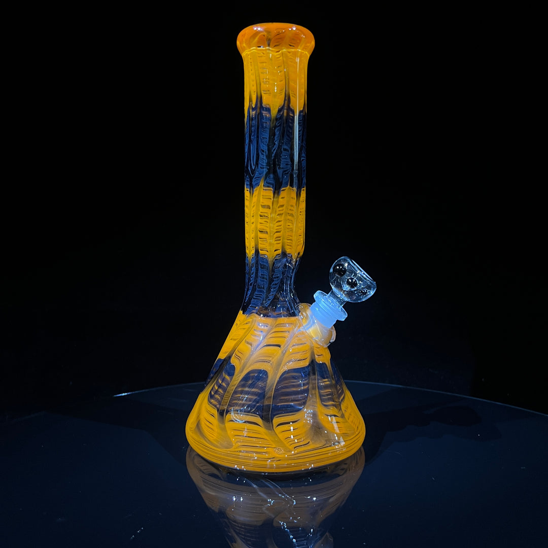 11" Bumblebee Beaker Bong Glass Pipe Mary Jane's Glass