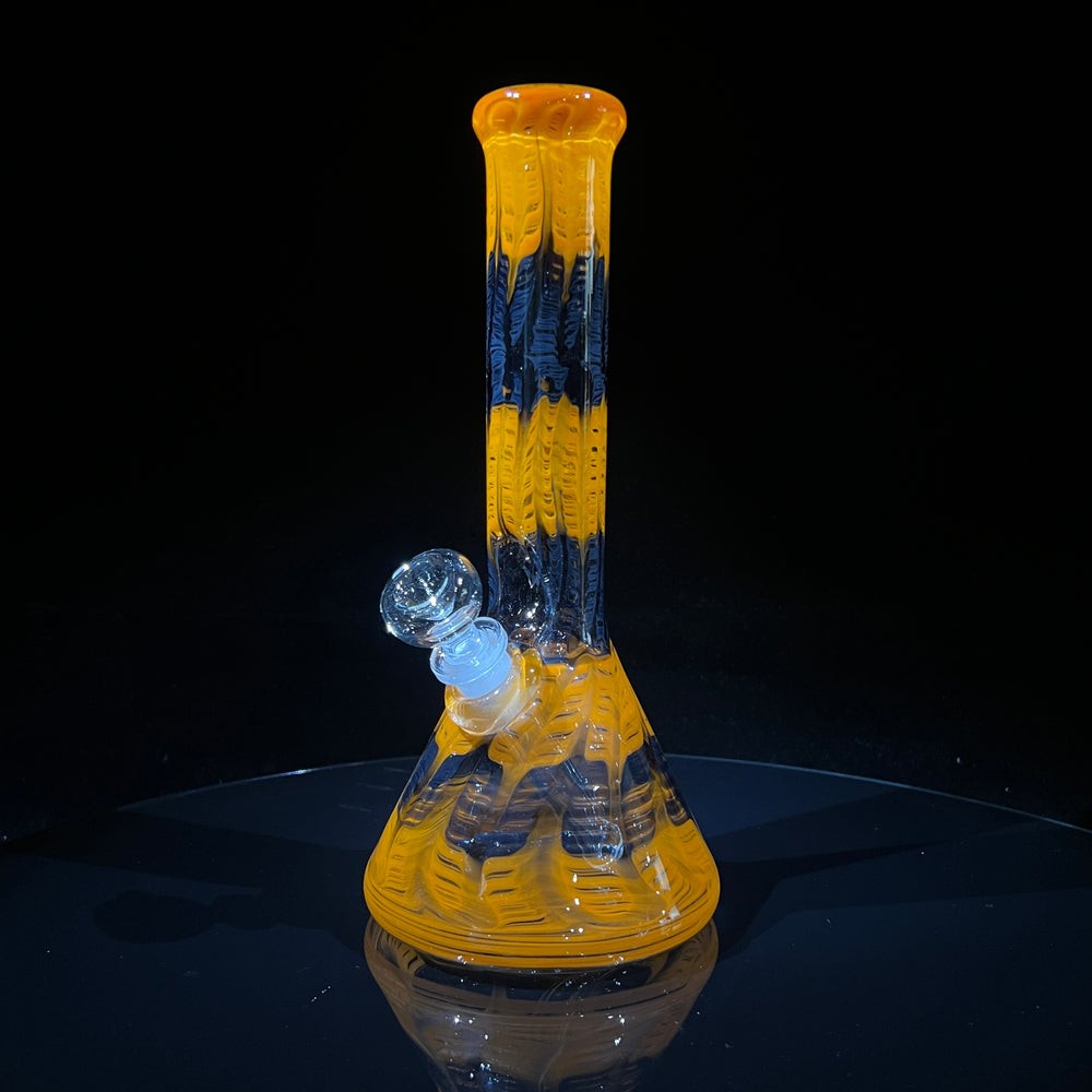 11" Bumblebee Beaker Bong Glass Pipe Mary Jane's Glass