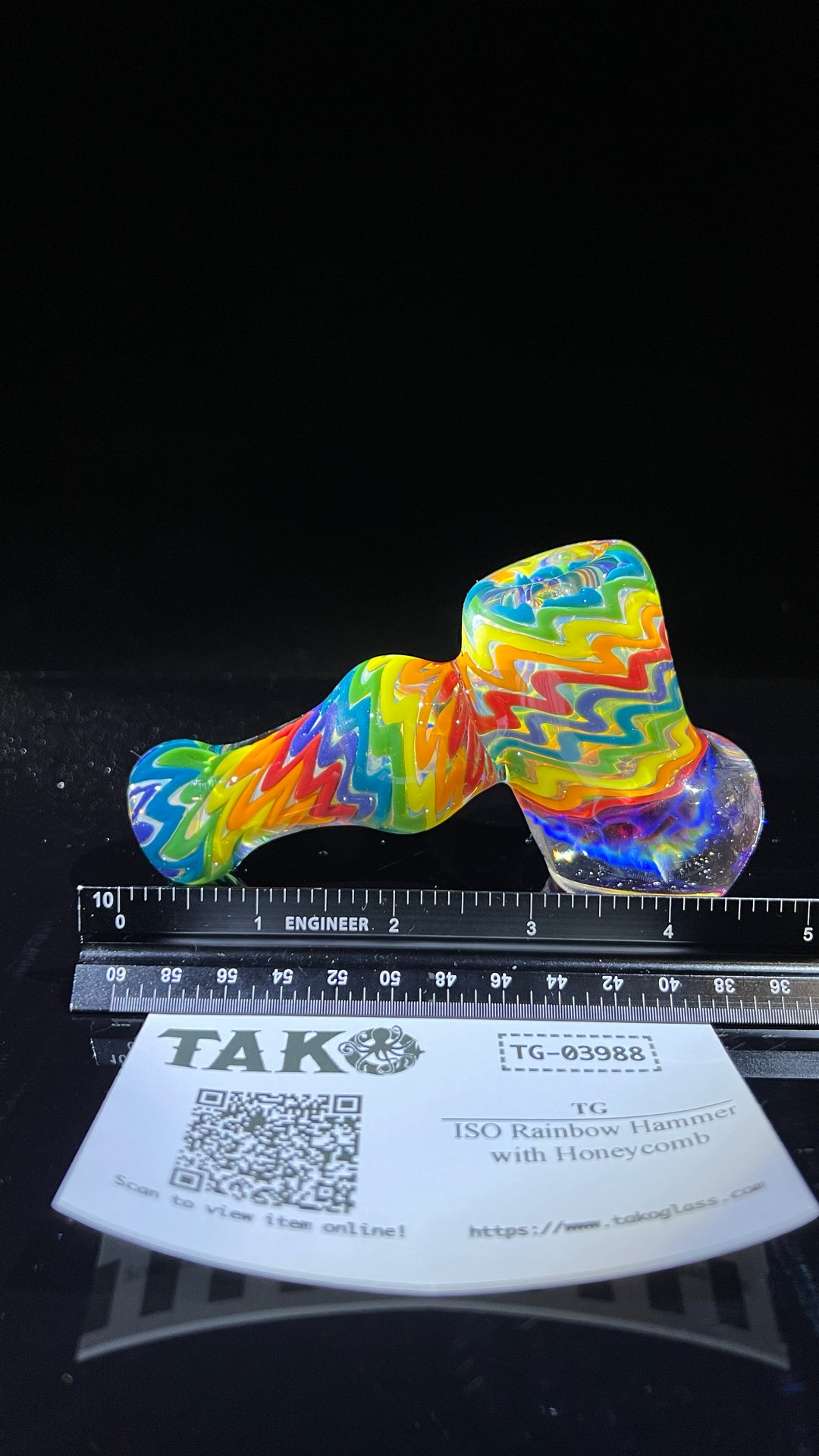 ISO Rainbow Hammer with Honeycomb Glass Pipe TG   