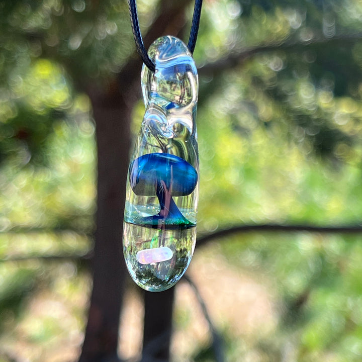 Fancy Mushroom Opal Drop Pendant Glass Pipe Beezy Glass   